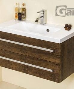 Vanity Unit Focus 80cm/2 + Basin CLEVER 80cm Antique Wood