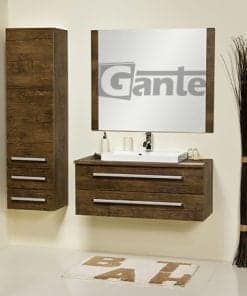 Vanity Unit Focus 100cm/2 + Basin LIV 60 cm Antique Wood