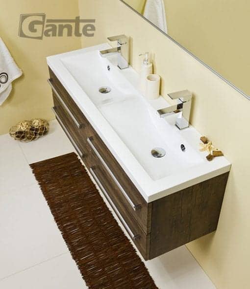 Vanity Unit Focus 120cm/4 + Double Basin CLEVER 120cm Antique Wood - Image 3