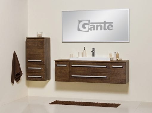 Vanity Unit Focus 140cm/2 + Basin LIV 80cm Antique Wood