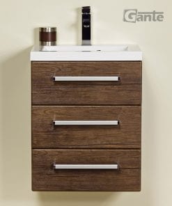Vanity Unit Focus 50cm/3 + Basin CLEVER 50cm Antique Wood