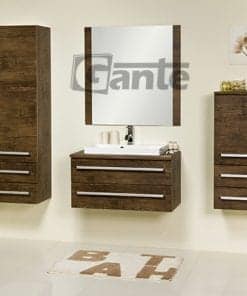Vanity Unit Focus 80cm/2 + Basin LIV 60 cm Antique Wood