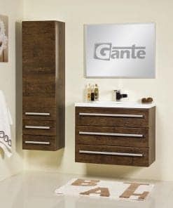 Vanity Unit Focus 80cm/3 + Basin CLEVER 80cm Antique Wood