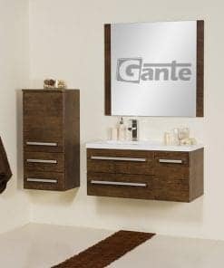 Vanity Unit Focus 90/2cm + Basin CLEVER 90cm Antique Wood