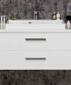 Vanity Unit Focus 100cm + worktop, White - Image 2