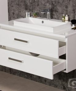 Vanity Unit Focus 100cm + worktop, White - Image 4