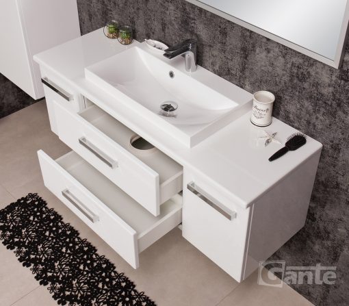 Vanity Unit Focus 120cm/2 + Basin LIV 60cm White - Image 3