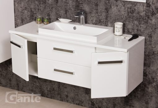 Vanity Unit Focus 120cm/2 + Basin LIV 60cm White - Image 4