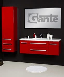 Vanity Unit Focus 120cm/2/2 + Basin CLEVER 120cm Red
