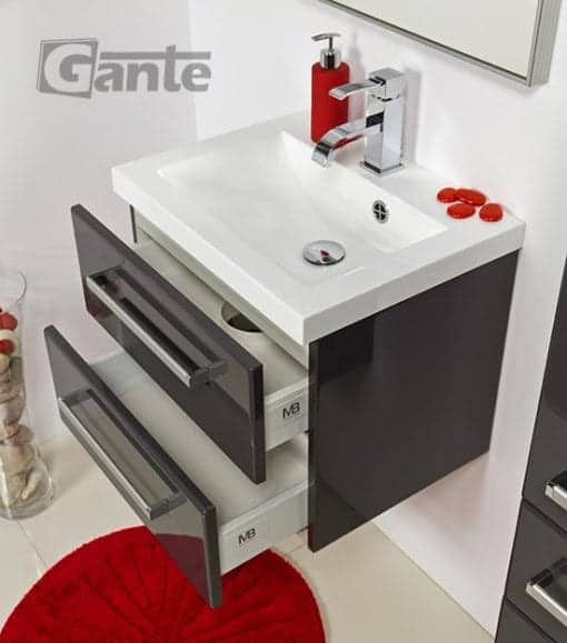 Vanity Unit Focus 50cm/2 + Basin CLEVER 50cm Grey - Image 3