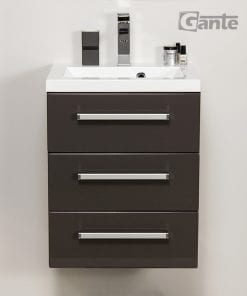 Vanity Unit Focus 50cm/3 + Basin CLEVER 50cm Grey