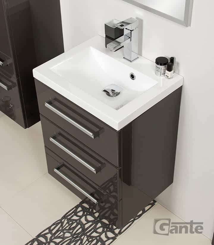 Vanity Unit Focus 50cm/3 + Basin CLEVER 50cm Grey - Image 2