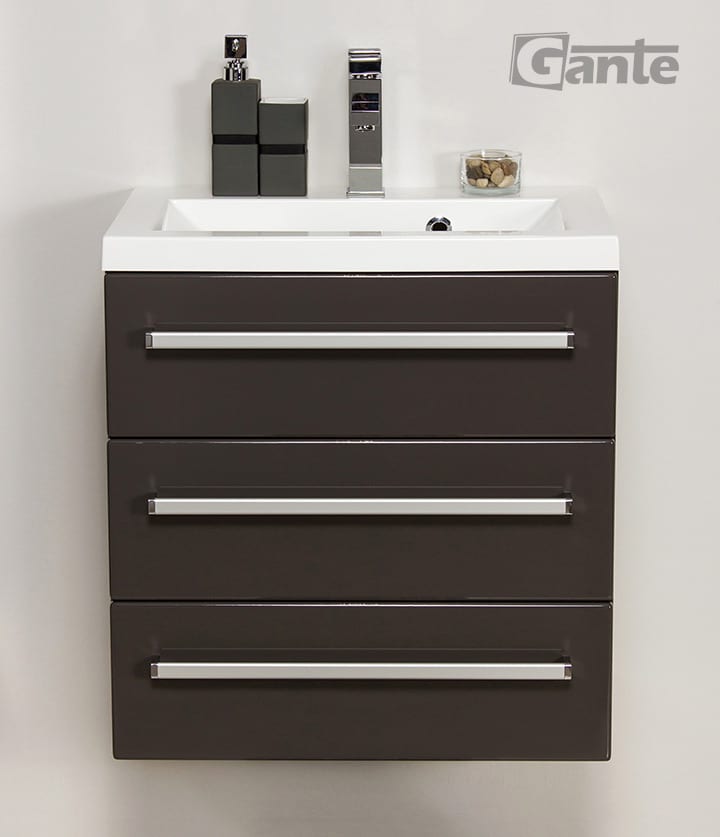 Vanity Unit Focus 60cm/3 + Basin CLEVER 60cm Grey