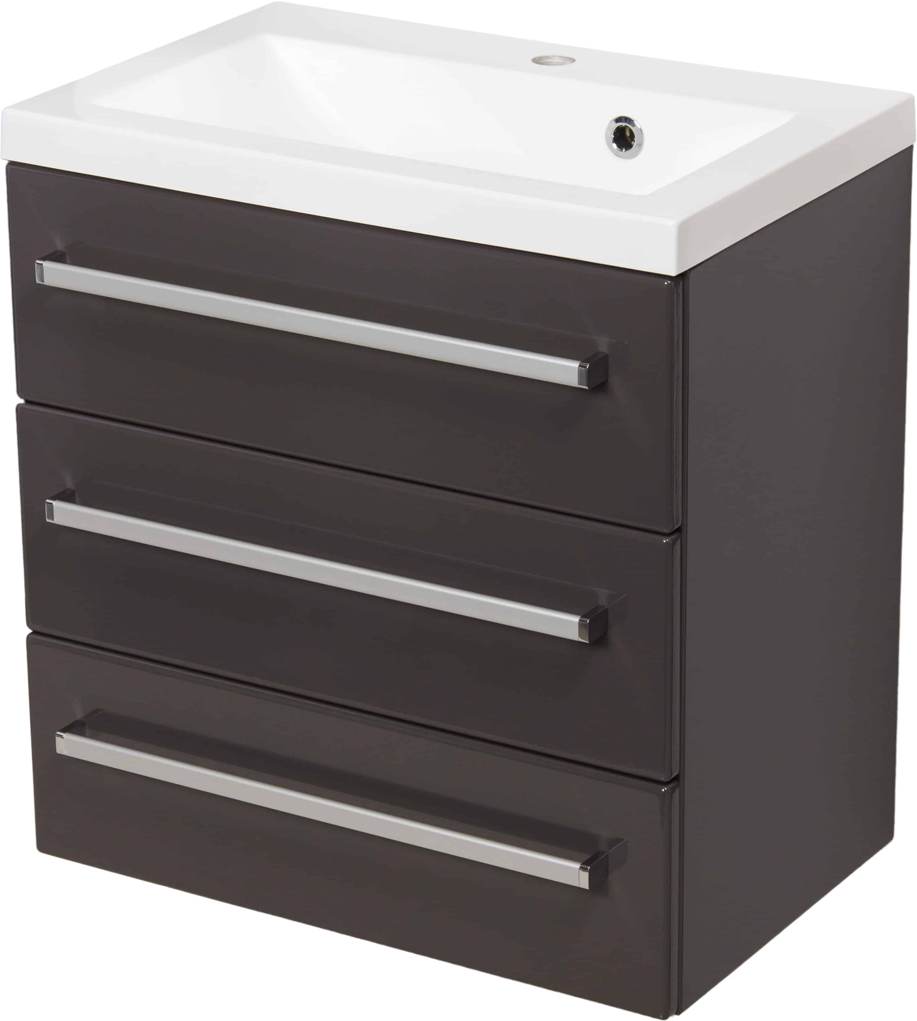 Vanity Unit Focus 60cm/3 + Basin CLEVER 60cm Grey - Image 5