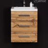 Vanity Unit Focus 50cm/3 + Basin CLEVER 50cm Oak