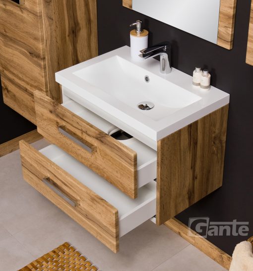 Vanity Unit Focus 60cm/2 + Basin CLEVER 60cm Oak - Image 4