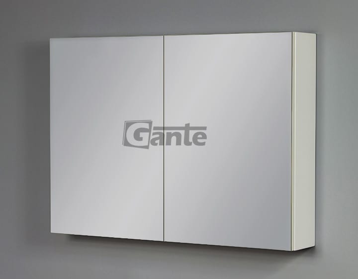 white cabinet with mirror