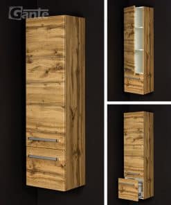 tall storage unit oak