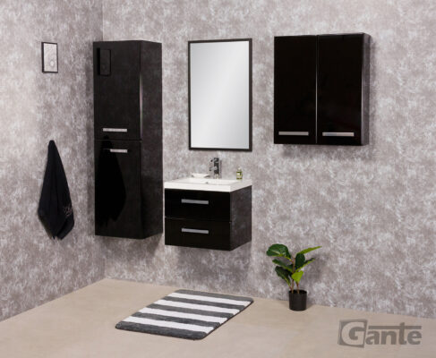 Black vanity unit 50cm