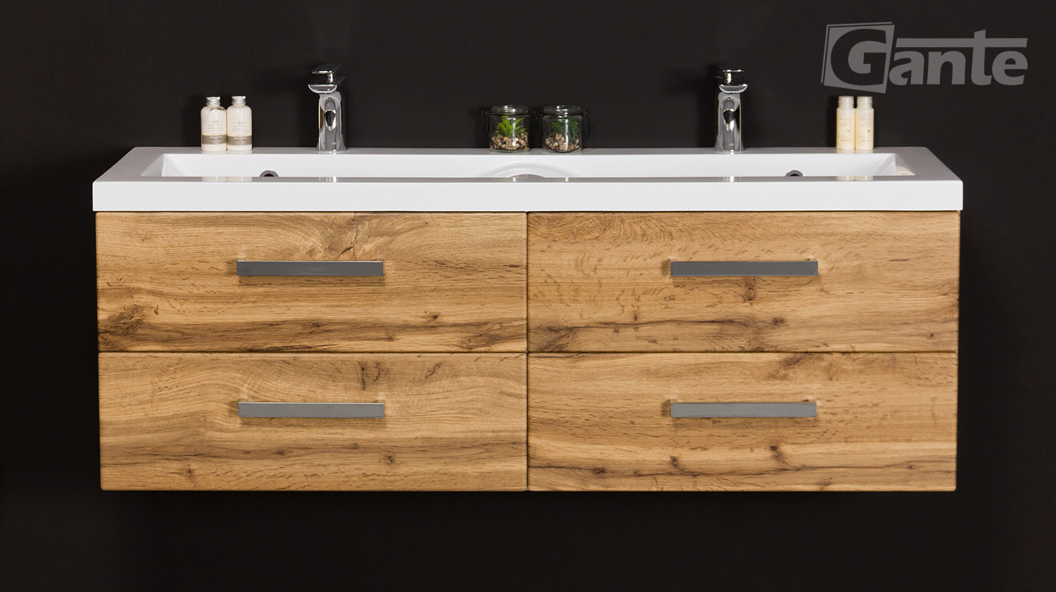 Vanity Unit Focus 120cm/4 + Double Basin 120cm, Oak - Image 2