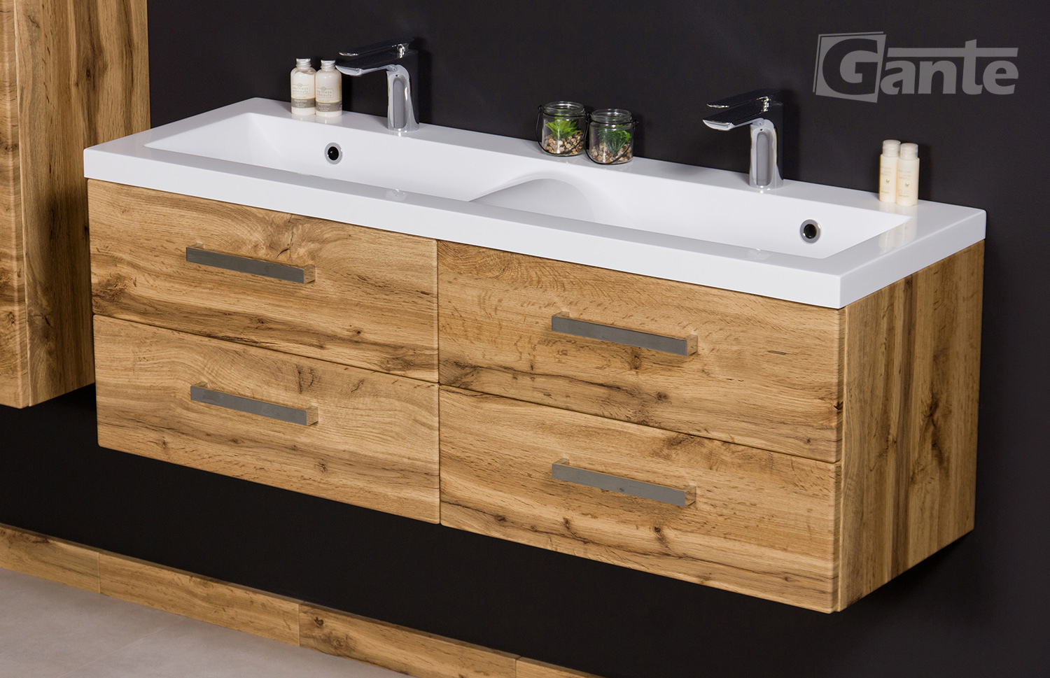 Vanity Unit Focus 120cm/4 + Double Basin 120cm, Oak - Image 3