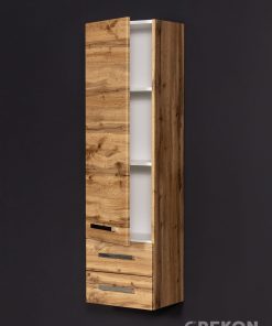 Tall storage unit in Oak with 2 drawers