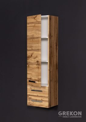 Tall storage unit in Oak with 2 drawers