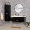120cm vanity unit black