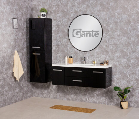 120cm vanity unit black