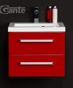 Vanity Unit Focus 50cm/2 + Basin CLEVER 50cm Red