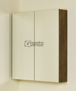 antique wood cabinet with mirror