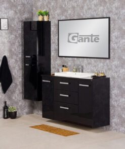 black vanity unit