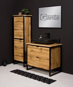 vanity unit in oak