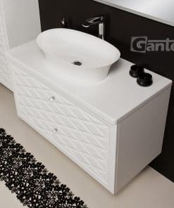 vanity unit white matt