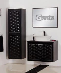 black vanity unit glamour style