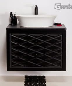 black vanity unit glamour style