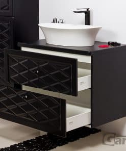 black vanity unit glamour style