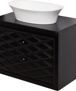 black vanity unit glamour style