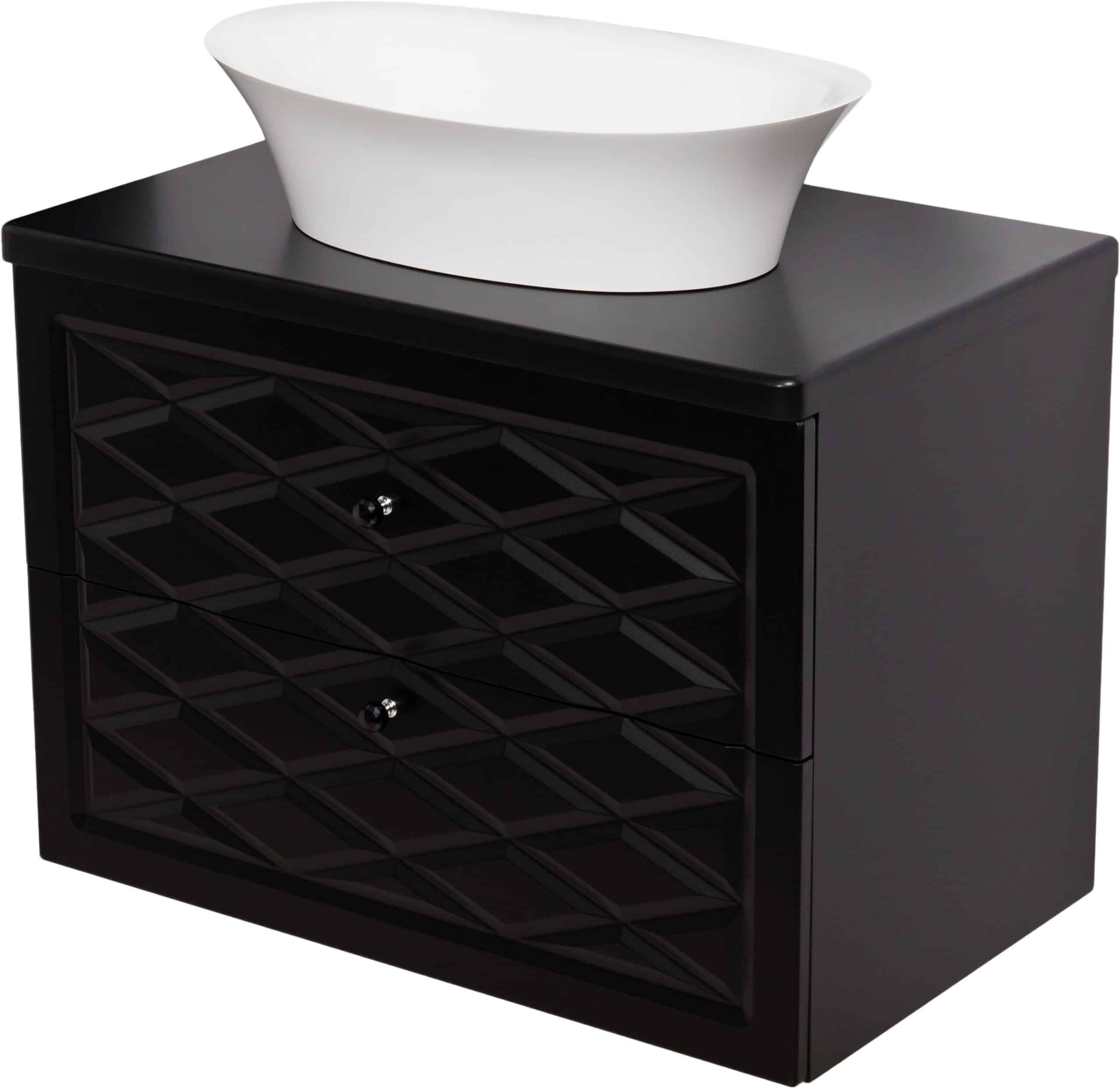 black vanity unit glamour style