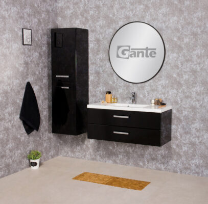 100cm vanity unit black