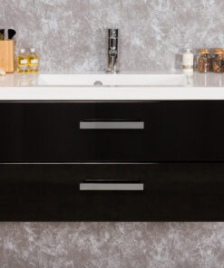 100cm vanity unit black