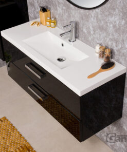 100cm vanity unit black