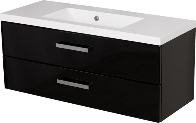 100cm vanity unit black