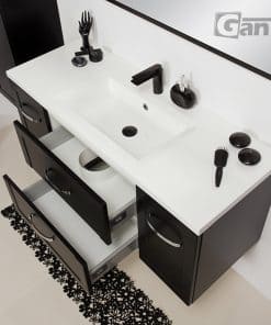 vanity unit black matt 120cm