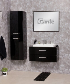 black vanity unit