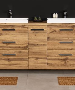 Vanity Unit Focus 210cm + 2 Basins LIV 60cm Oak - Image 2