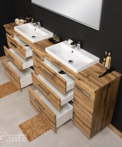 Vanity Unit Focus 210cm + 2 Basins LIV 60cm Oak - Image 3