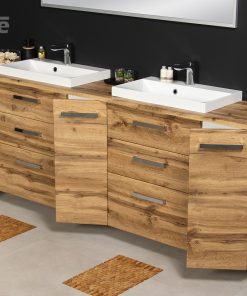 Vanity Unit Focus 210cm + 2 Basins LIV 60cm Oak - Image 4
