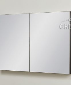 bathroom cabinet with mirror, grey