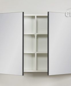 bathroom cabinet with mirror, grey